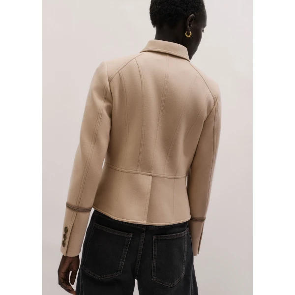 Me and Em ME+EM Short Military Jacket in Pale Stone, view 6