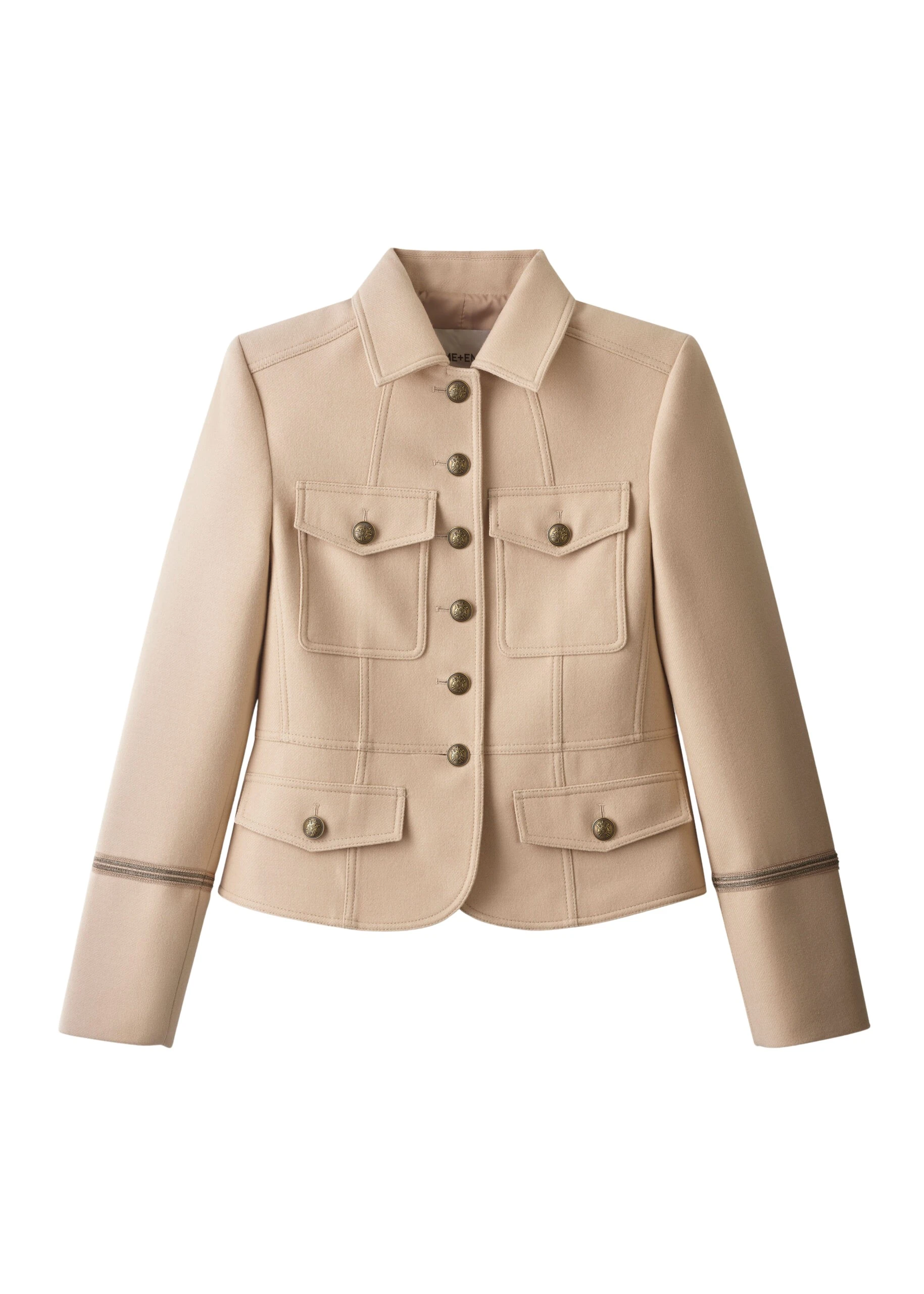 ME+EM Short Military Jacket in Pale Stone
