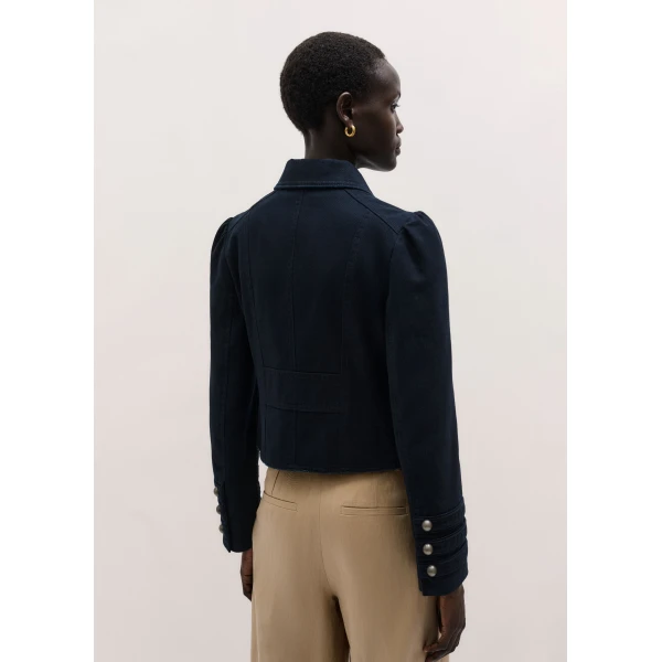 Me and Em ME+EM Short Military Jacket in Summer Navy, view 5