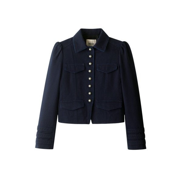 Me and Em ME+EM Short Military Jacket in Summer Navy