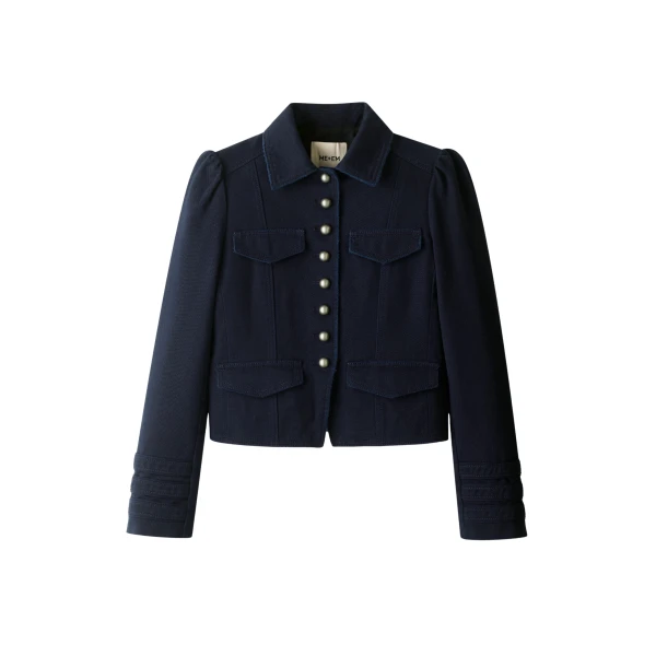 Me and Em ME+EM Short Military Jacket in Summer Navy
