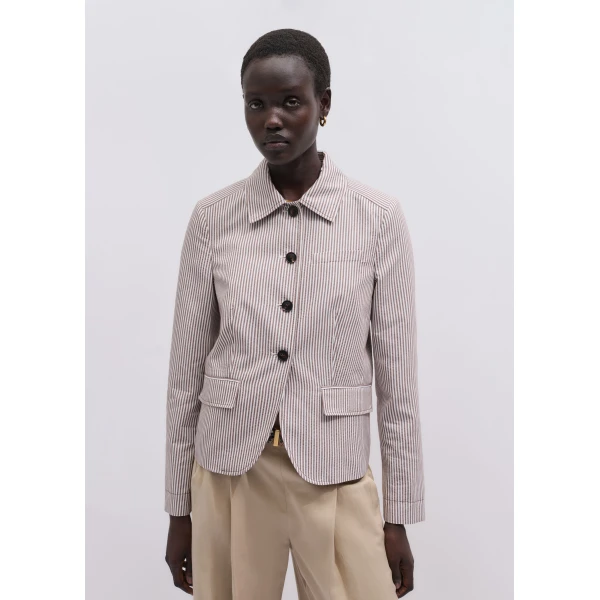 Me and Em ME+EM Short Summer Jacket in Cocoa/Cream, view 6