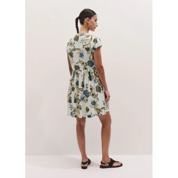 Me and Em ME+EM Short Swing Dress in Light Cream Multi, view 6