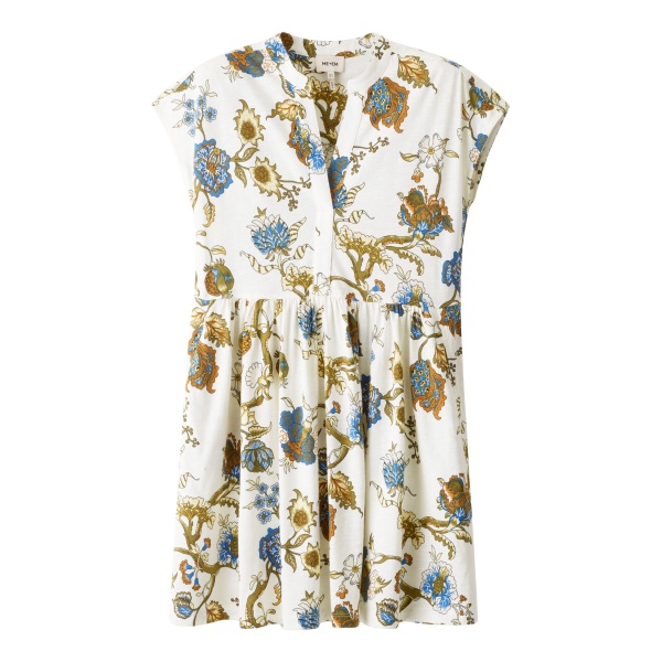 Me and Em ME+EM Short Swing Dress in Light Cream Multi