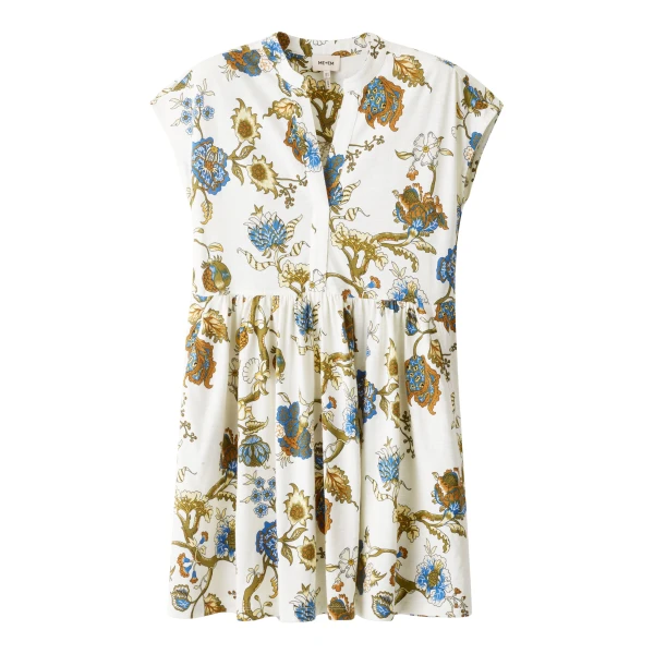 Me and Em ME+EM Short Swing Dress in Light Cream Multi