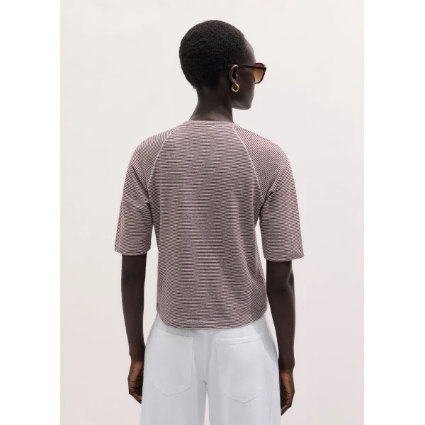 Me and Em ME+EM Slim Fit Raglan Tee in Cinnamon/Light Cream Top, view 6