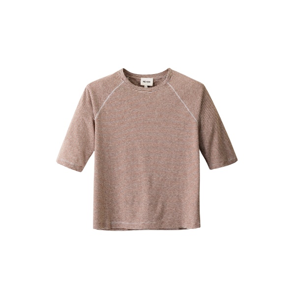 Me and Em ME+EM Slim Fit Raglan Tee in Cinnamon/Light Cream Top