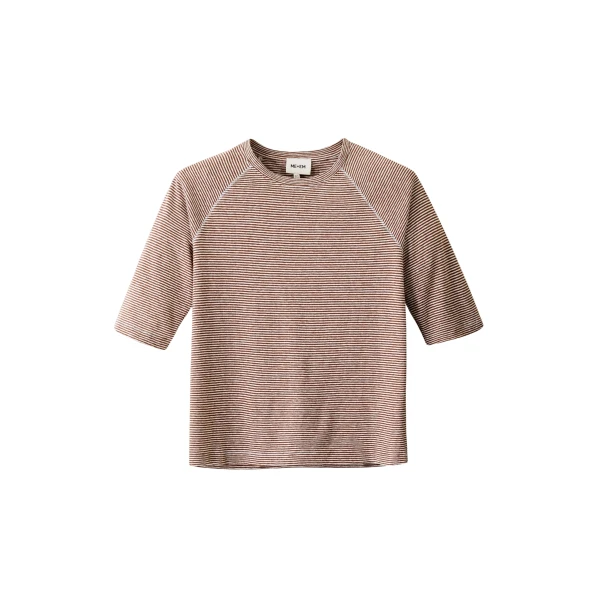 Me and Em ME+EM Slim Fit Raglan Tee in Cinnamon/Light Cream Top