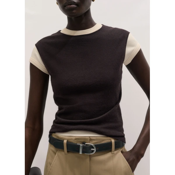 Me and Em ME+EM Slim Knit Vest in Cocoa Brown, view 3