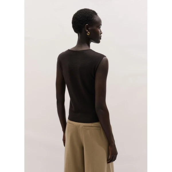 Me and Em ME+EM Slim Knit Vest in Cocoa Brown, view 6