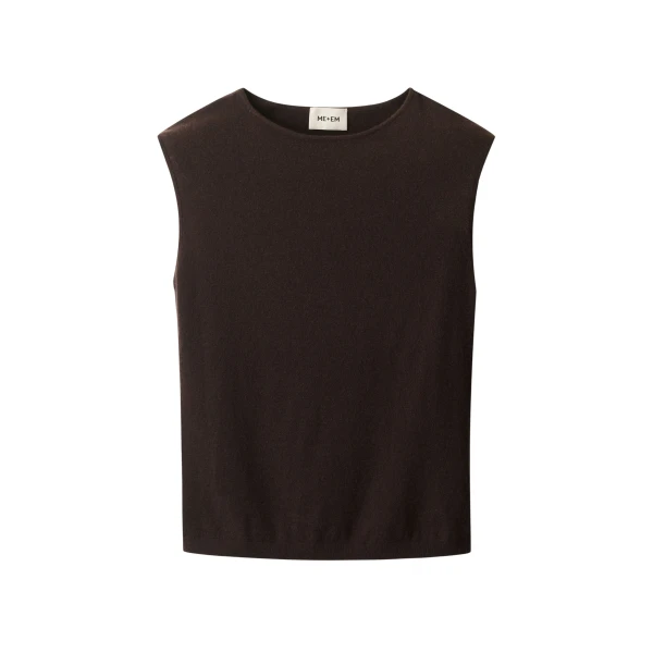 Me and Em ME+EM Slim Knit Vest in Cocoa Brown