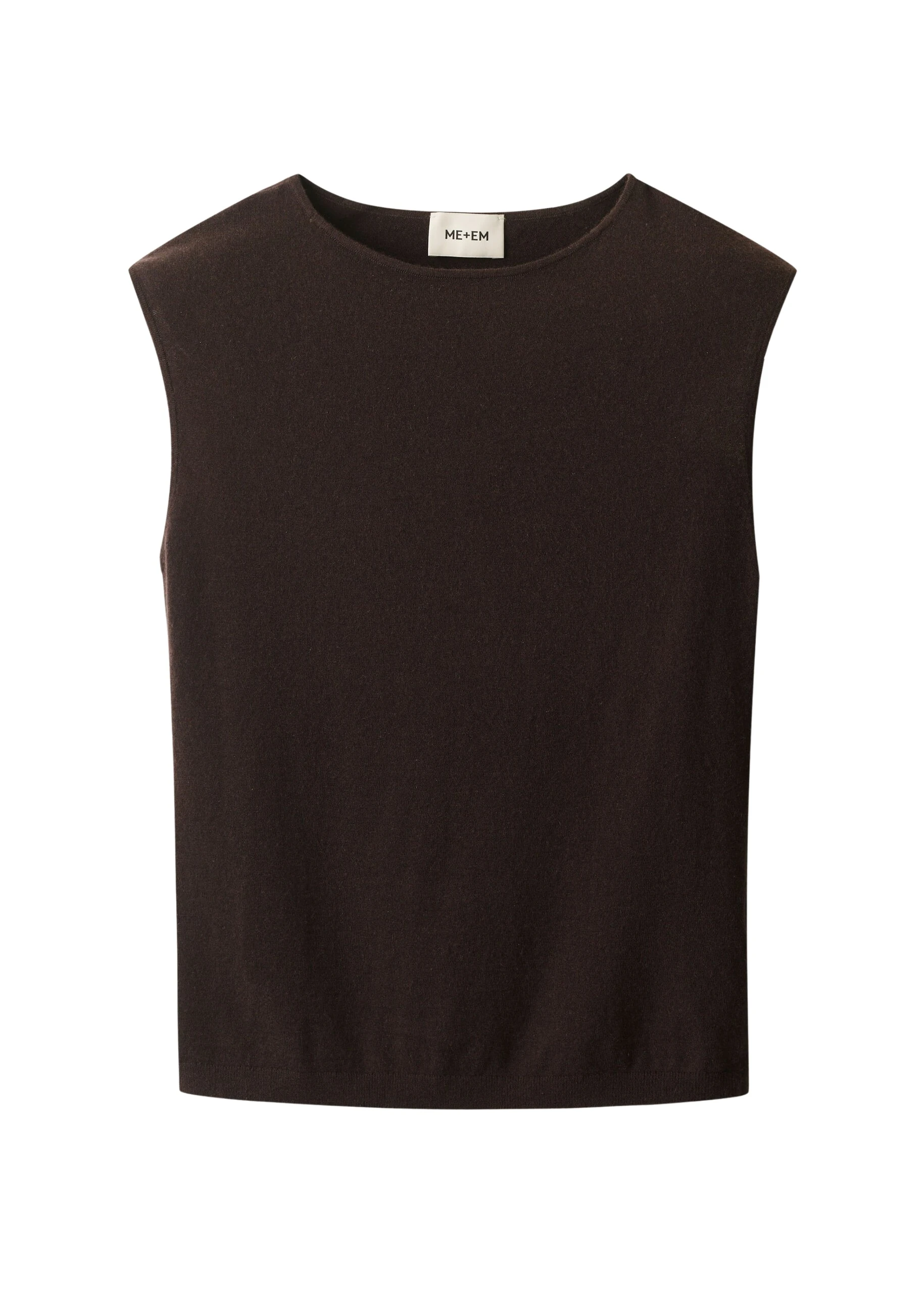 ME+EM Slim Knit Vest in Cocoa Brown