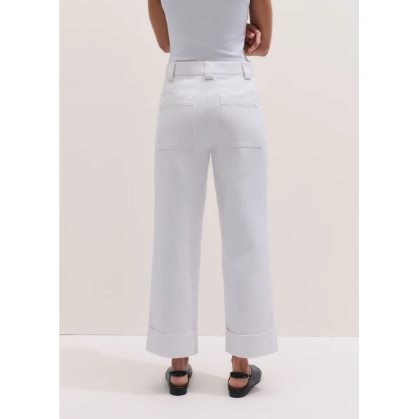 Me and Em ME+EM Straight Crop Trouser in Soft White, view 5
