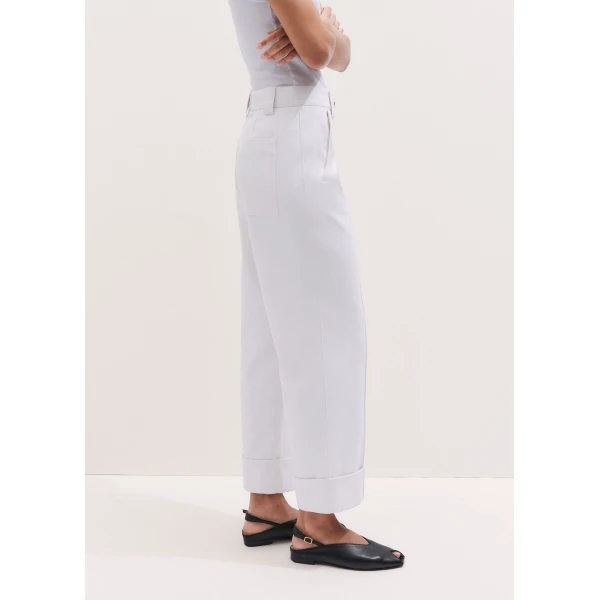 Me and Em ME+EM Straight Crop Trouser in Soft White, view 6