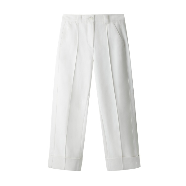 Me and Em ME+EM Straight Crop Trouser in Soft White