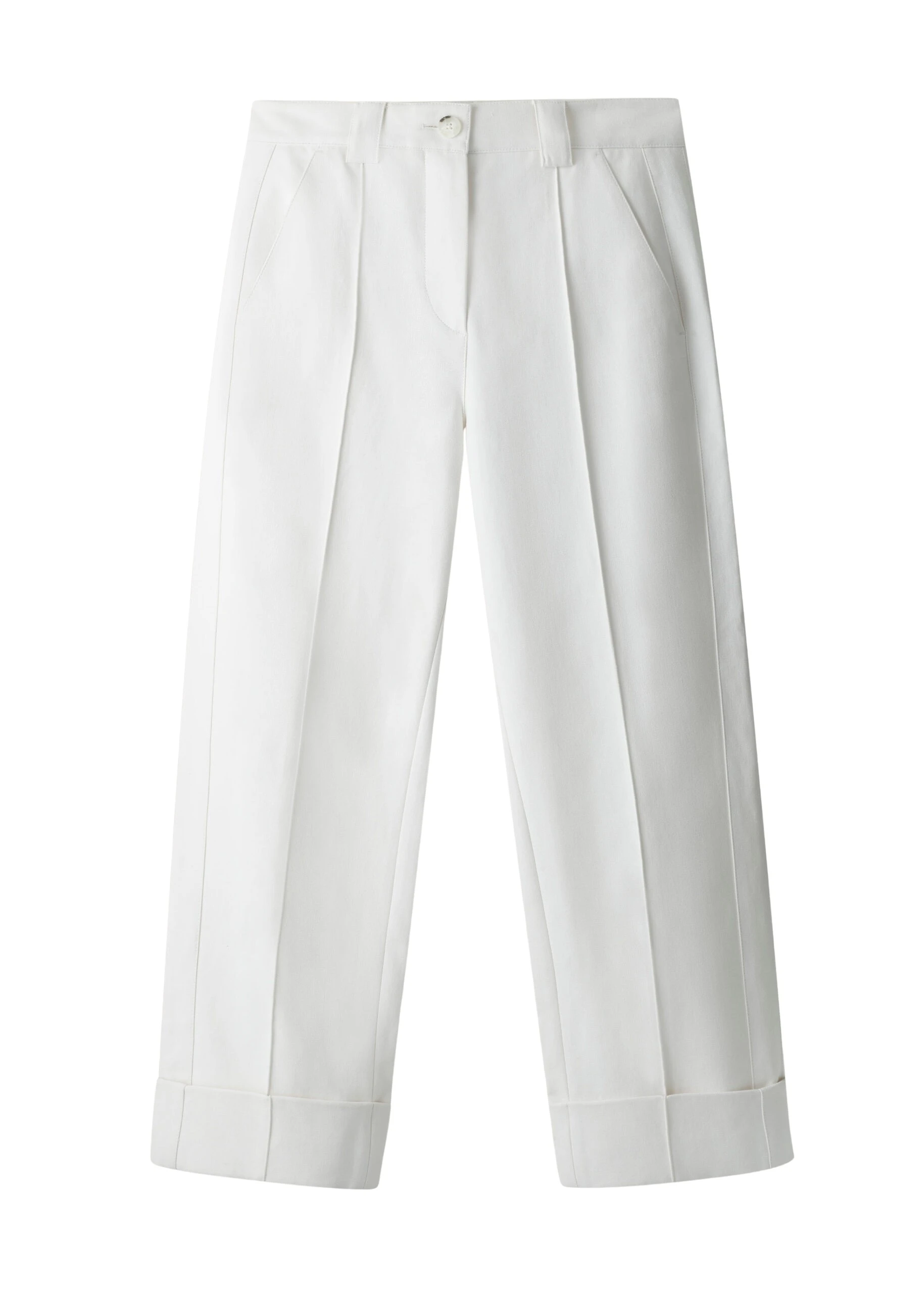 ME+EM Straight Crop Trouser in Soft White