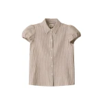 Me and Em ME+EM Straight Summer Blouse in Brown/White