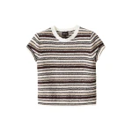 Me and Em ME+EM Stripe Knit Baby Tee in Cream Multi