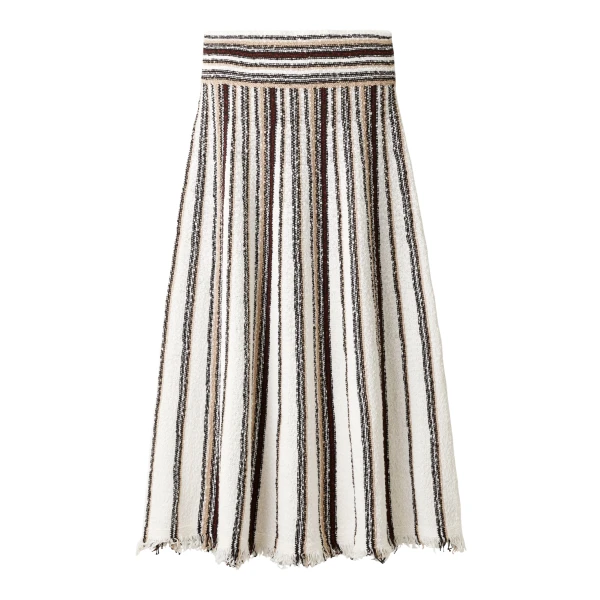 Me and Em ME+EM Stripe Knit Maxi Skirt in Cream Multi