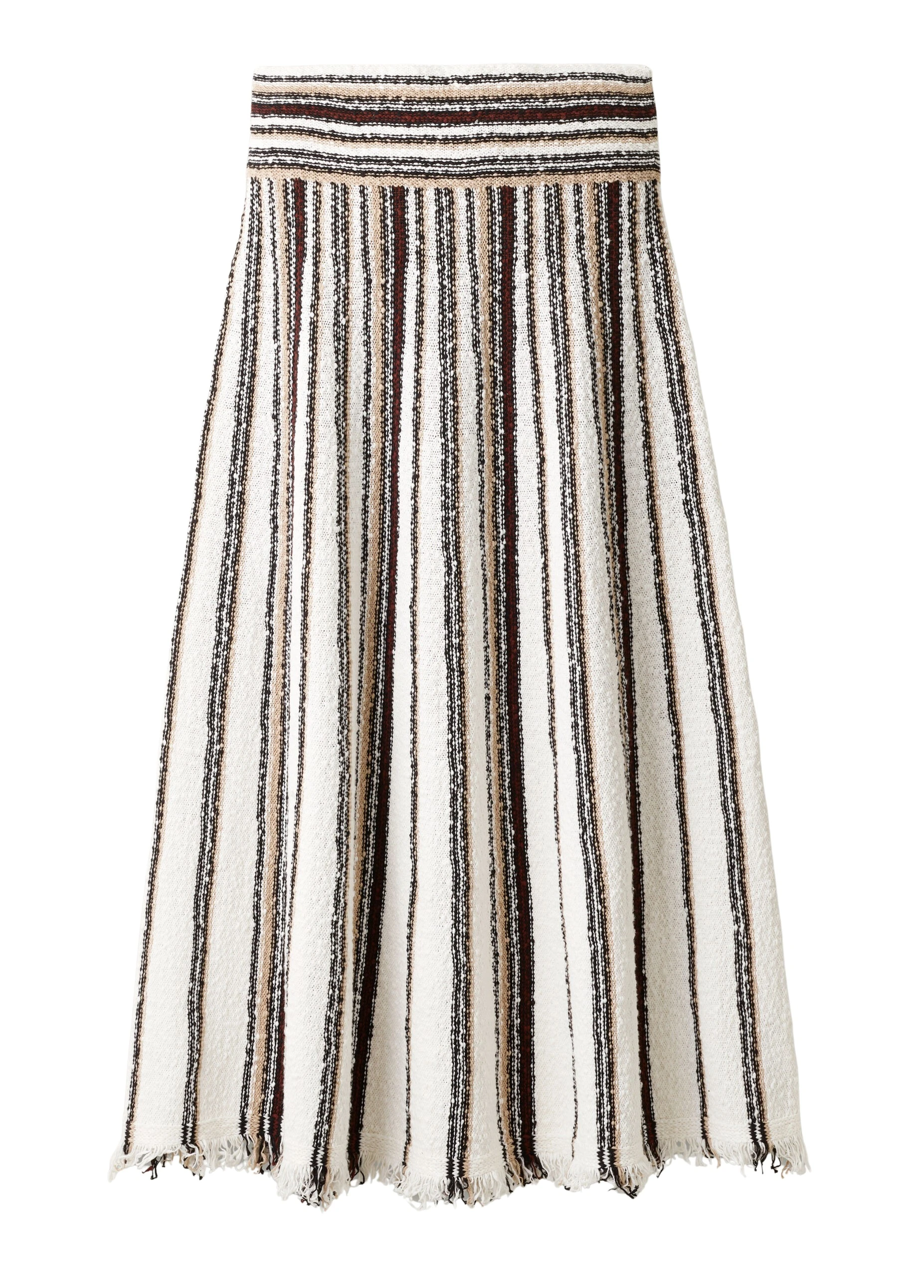 ME+EM Stripe Knit Maxi Skirt in Cream Multi