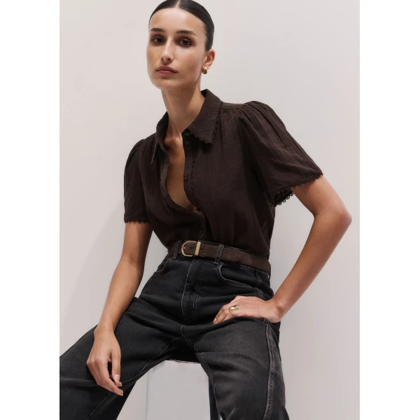Me and Em ME+EM Summer Blouse in Ganache Brown, view 2
