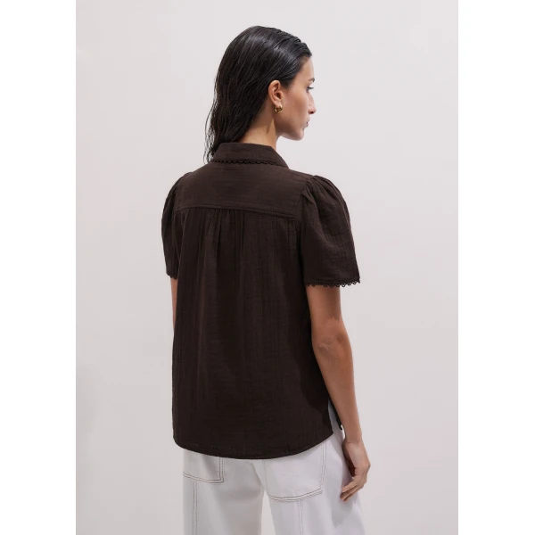Me and Em ME+EM Summer Blouse in Ganache Brown, view 6