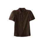 Me and Em ME+EM Summer Blouse in Ganache Brown