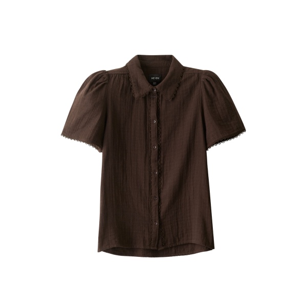 Me and Em ME+EM Summer Blouse in Ganache Brown
