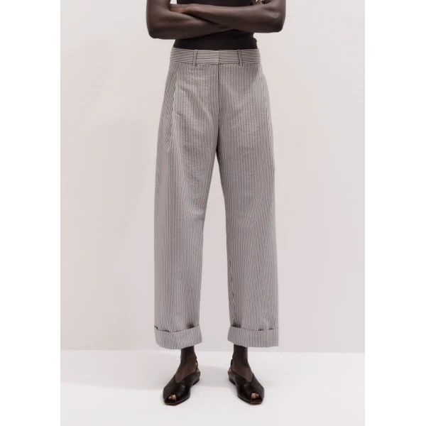 Me and Em ME+EM Summer Clever Trouser in Cocoa Brown/Light Cream, view 2