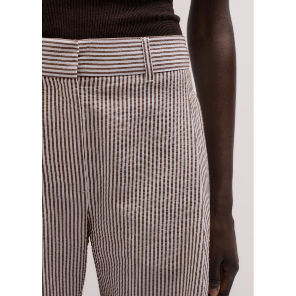 Me and Em ME+EM Summer Clever Trouser in Cocoa Brown/Light Cream, view 3
