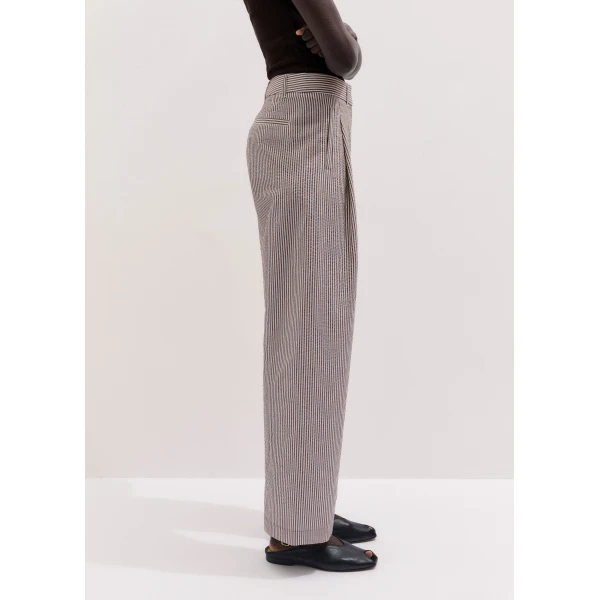 Me and Em ME+EM Summer Clever Trouser in Cocoa Brown/Light Cream, view 6