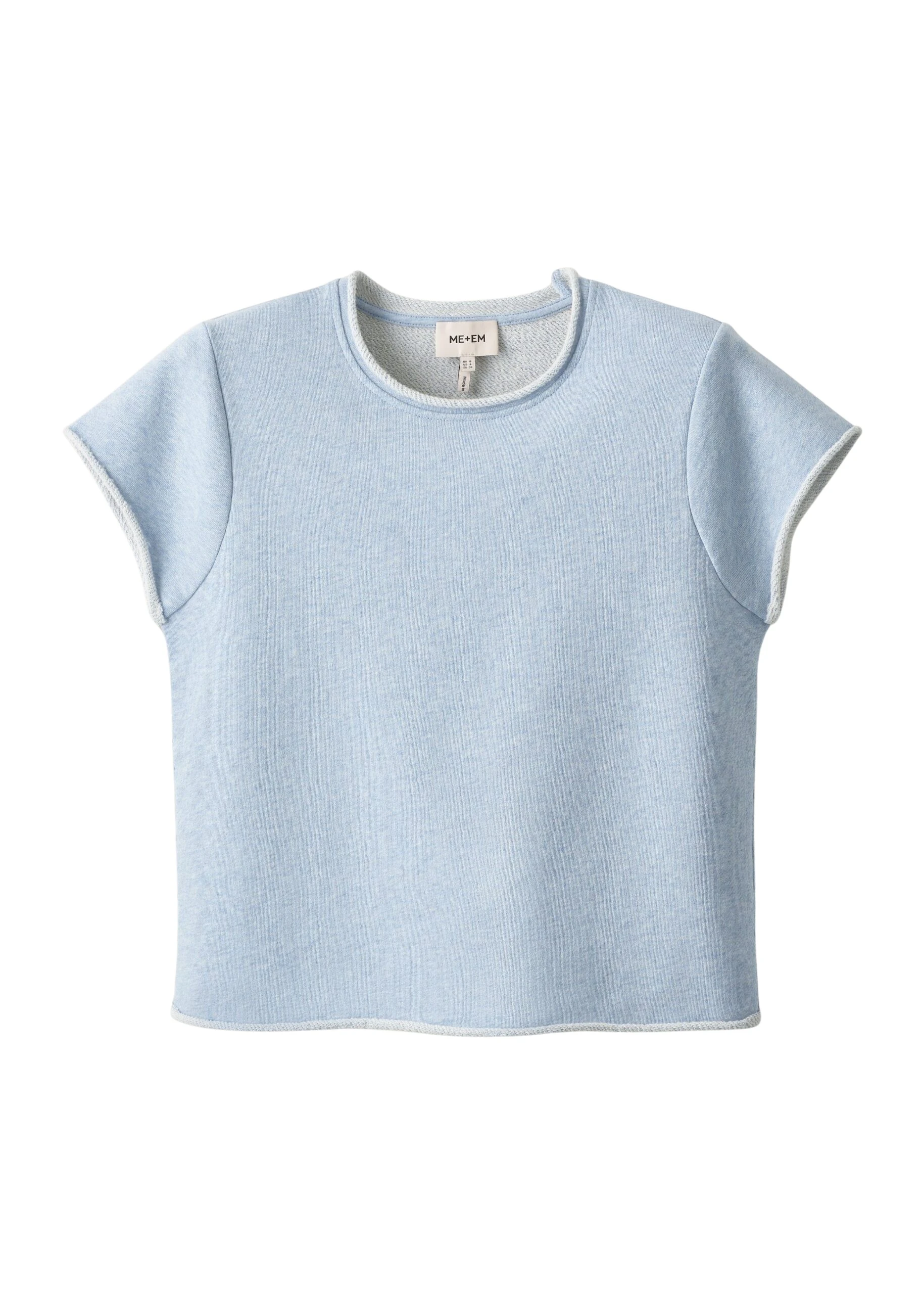 ME+EM Sweatshirt Baby Tee in Chambray Blue Marl
