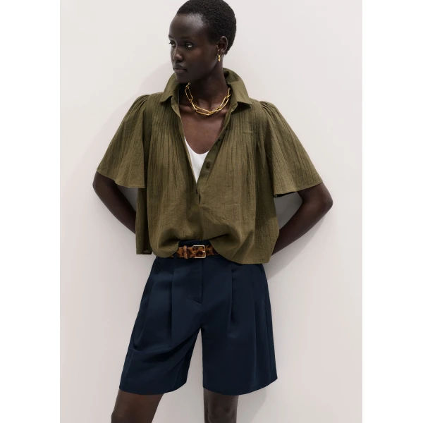 Me and Em ME+EM Swing Blouse in Dusted Khaki, view 2