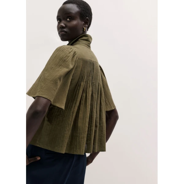Me and Em ME+EM Swing Blouse in Dusted Khaki, view 4