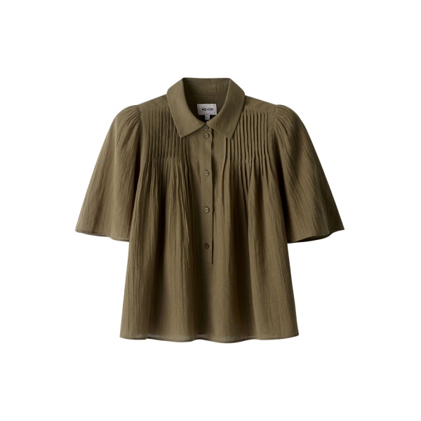 Me and Em ME+EM Swing Blouse in Dusted Khaki