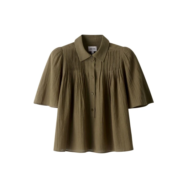Me and Em ME+EM Swing Blouse in Dusted Khaki
