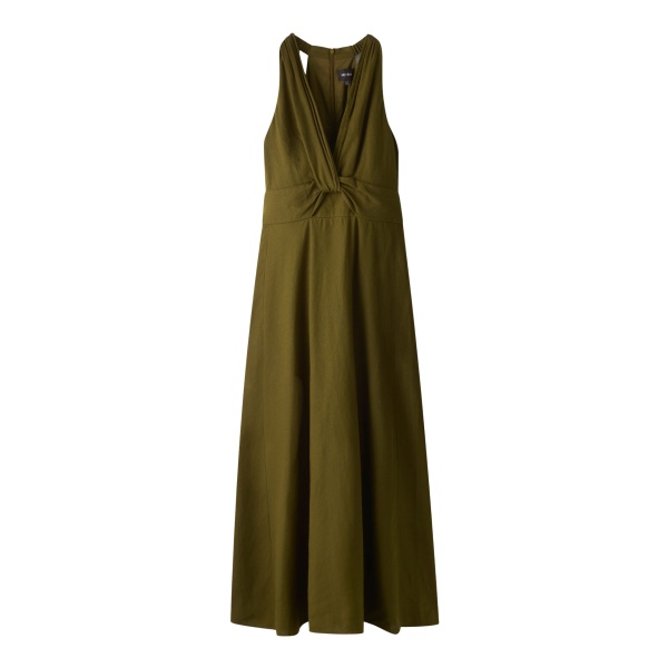 Me and Em ME+EM Twist Front Maxi Dress in Olive Green