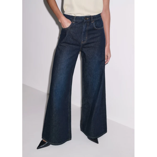 Me and Em ME+EM Ultimate Wide-Leg Jean in Rinse Wash, view 2