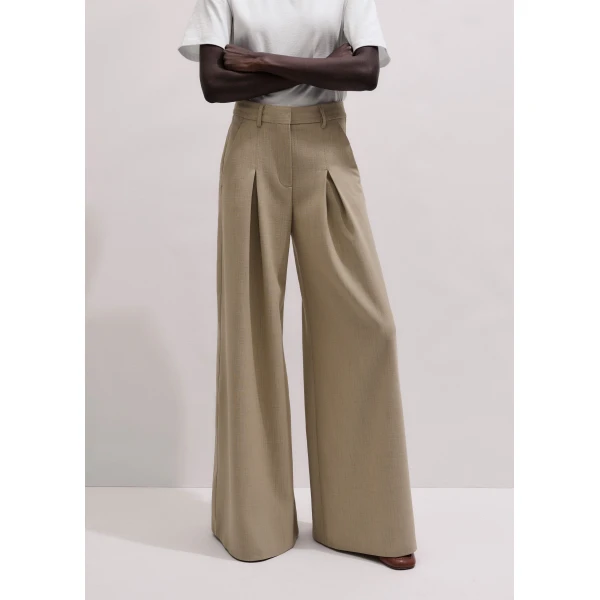 Me and Em ME+EM Very Wide-Leg Trouser in Sand, view 2
