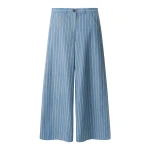 Me and Em ME+EM Wide-Leg Trouser in Chambray Blue Multi