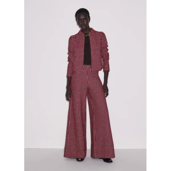 Me and Em ME+EM Wide Palazzo Pant in Pomegranate Red Multi, view 2