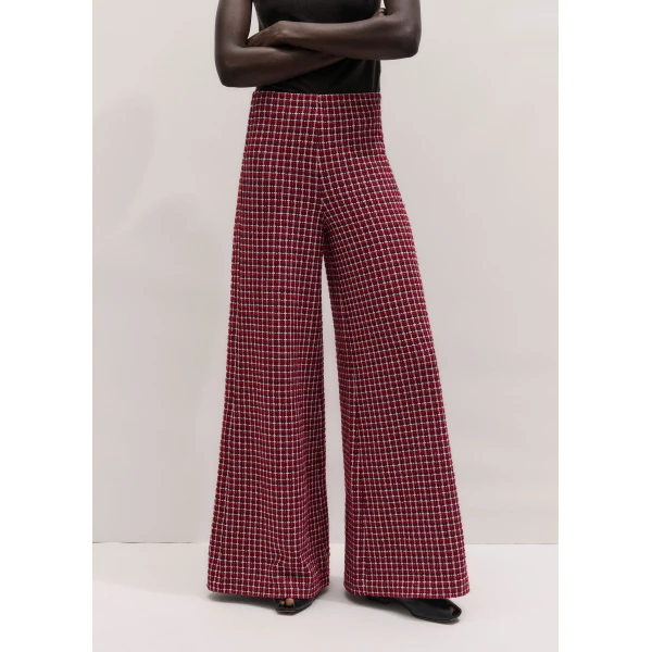 Me and Em ME+EM Wide Palazzo Pant in Pomegranate Red Multi, view 4