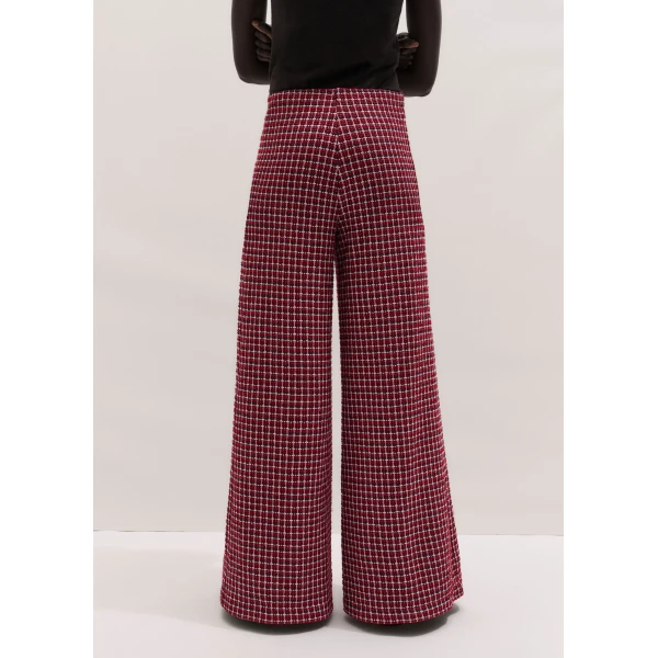 Me and Em ME+EM Wide Palazzo Pant in Pomegranate Red Multi, view 5