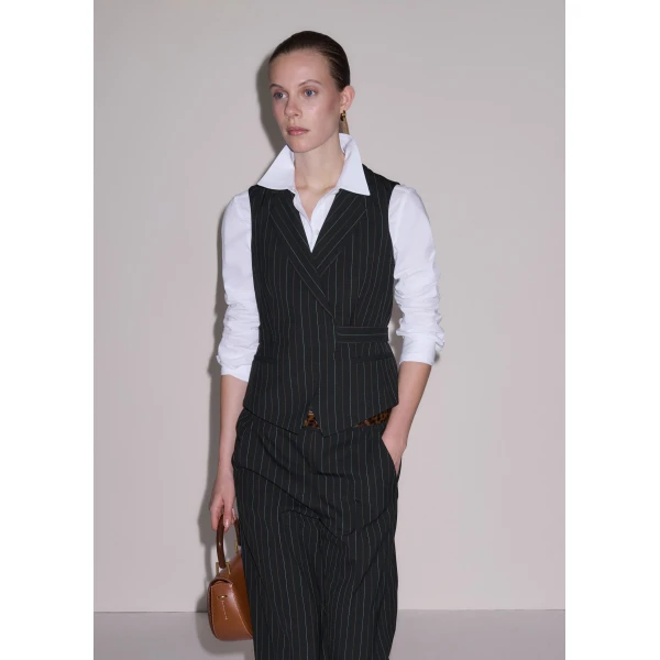 Me and Em ME+EM Wrap Waistcoat in Black, view 4