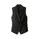 Me and Em ME+EM Wrap Waistcoat in Black