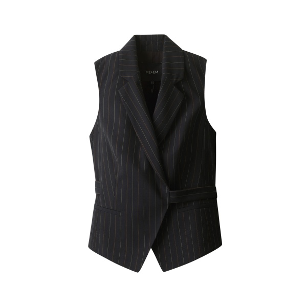 Me and Em ME+EM Wrap Waistcoat in Black