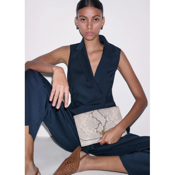 Me and Em ME+EM Wrap Waistcoat in Navy, view 6
