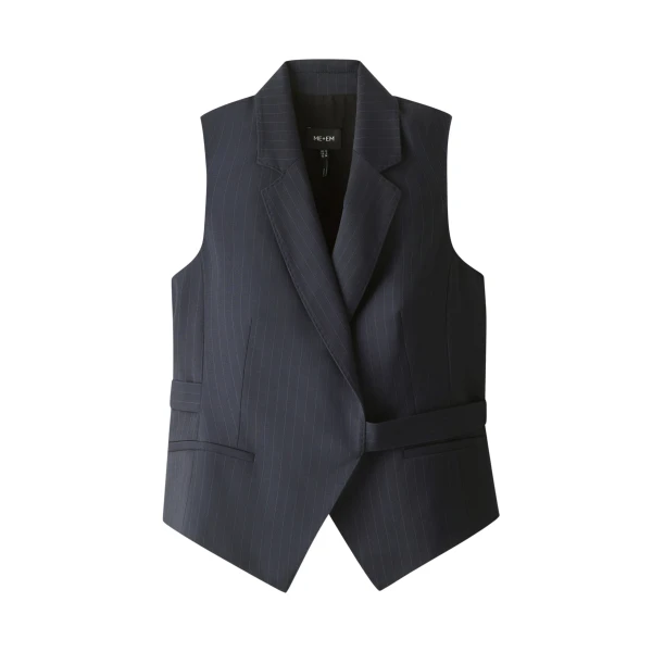 Me and Em ME+EM Wrap Waistcoat in Navy