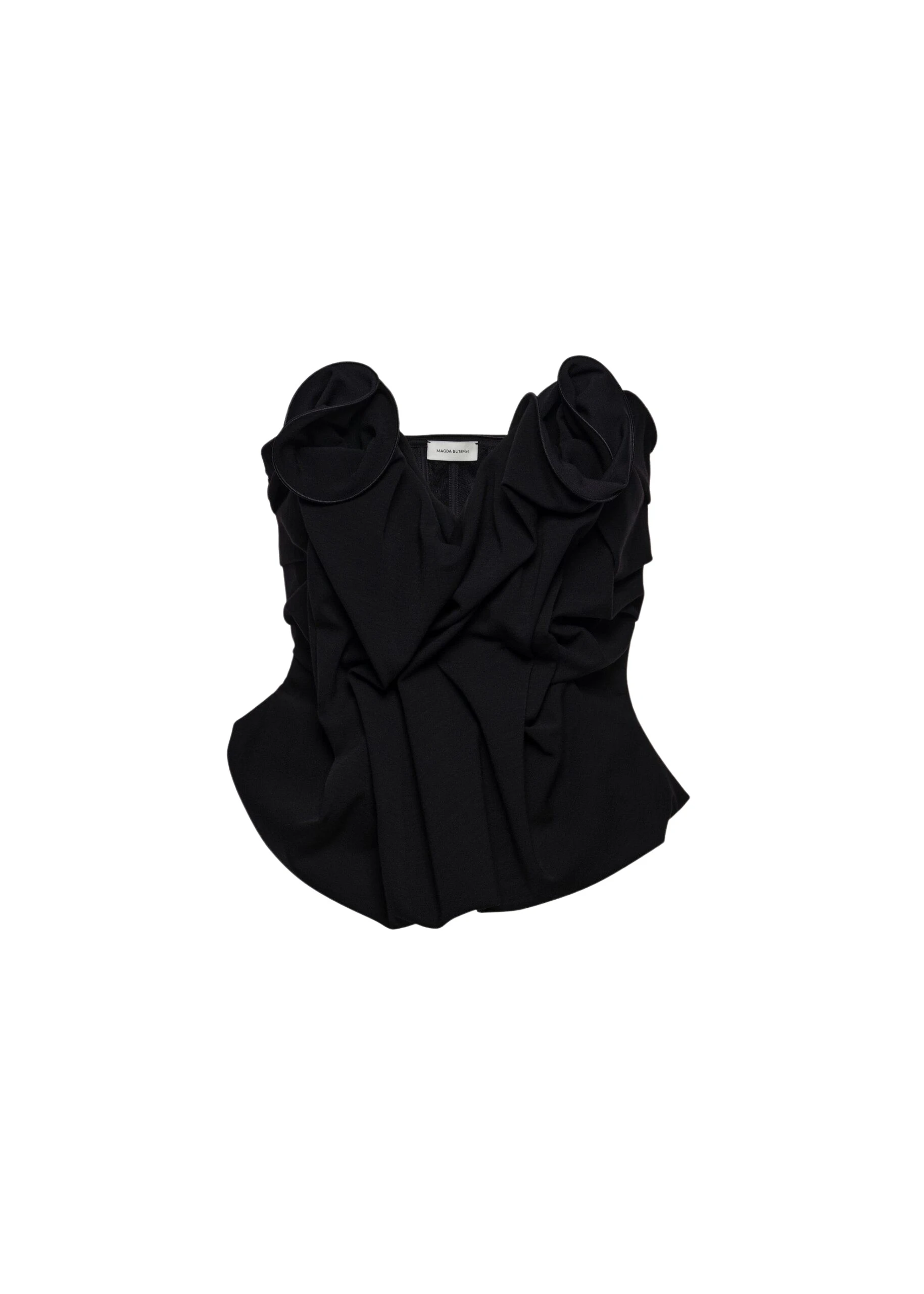 Magda-Butrym-Draped-corset-with-floral-detail-in-black-3-scaled96784_nobg Magda Butrym Draped corset with floral detail in black Top