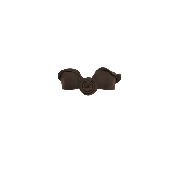 Sculptural bandeau swim top in brown